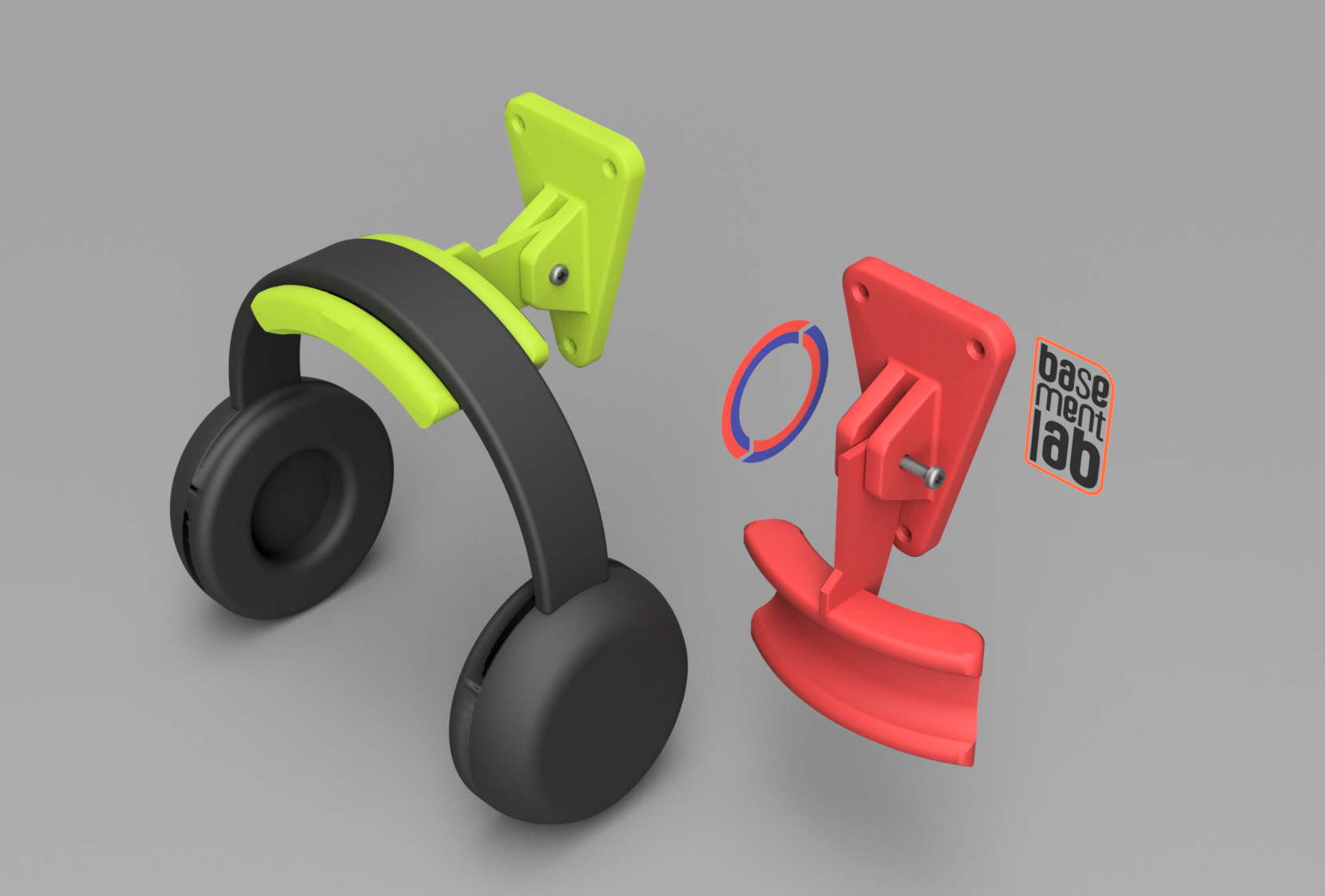 Foldable Headphone Hanger M4 thread - Gancio per cuffie ripiegabile