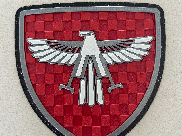 MR2 bonnet badge for First Generation/MK1: W10 (1984–1989) - multi-colour for single filament printing