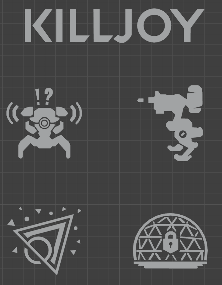 Killjoy Valorant 3D Nameplate + Ability Icons (All-in-One STL)