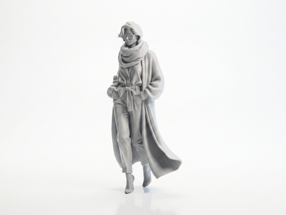 Scarf Lady Figurine Female Figure 3D Printable