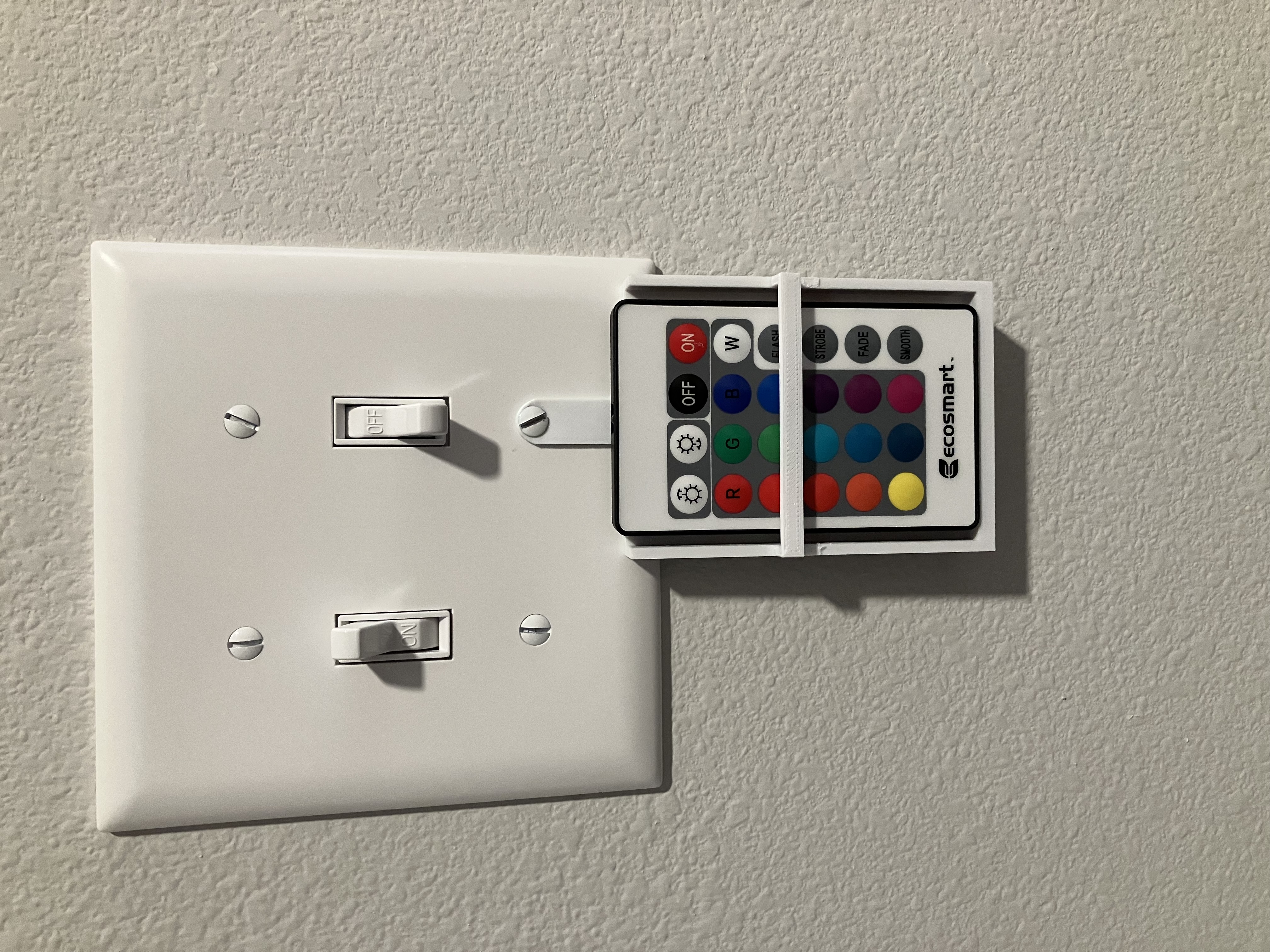 Light switch remote holder