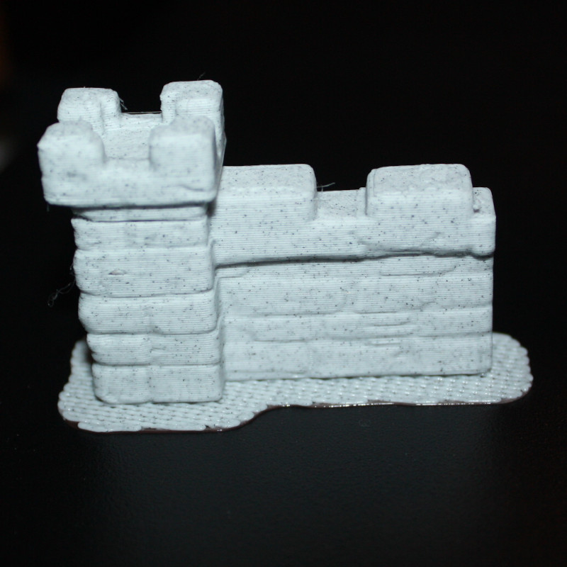 Diorama DND Battlement Segment Rndless wall FDM Nosupport
