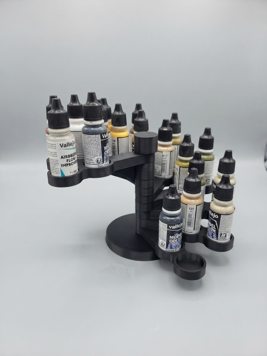 Expandable Fan-Deck Paint Bottle Holder - Vallejo/Army Painter Dropper Organizer (20 bottles)