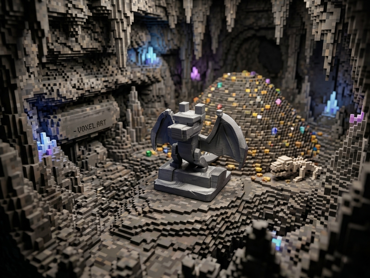 Pixel Dragon – Voxel Style