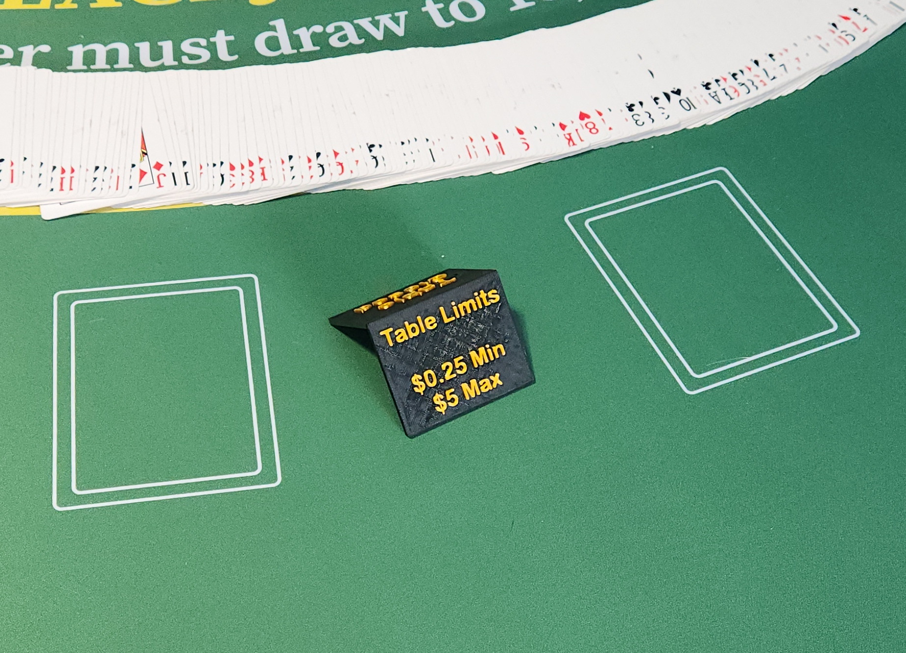Poker Table Limits Placard