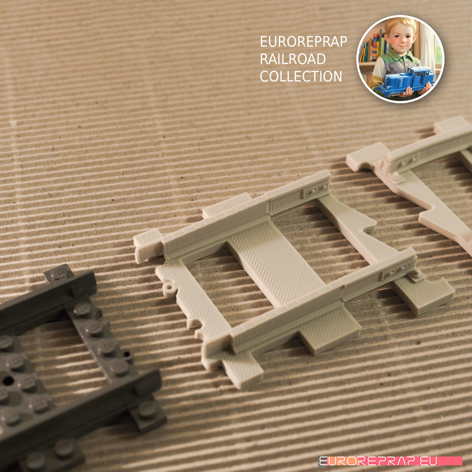 LEGO to "Euroreprap Railroad System" track adapter