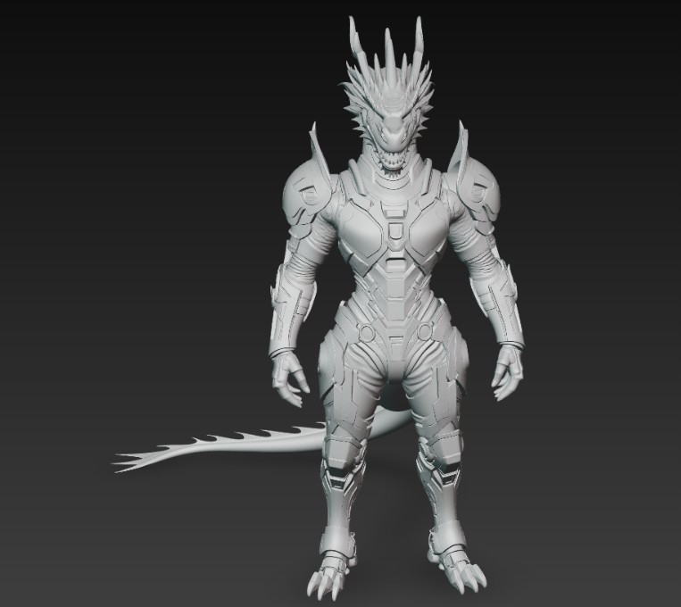 Miniatura 3 do modelo 3D cyborg dragon