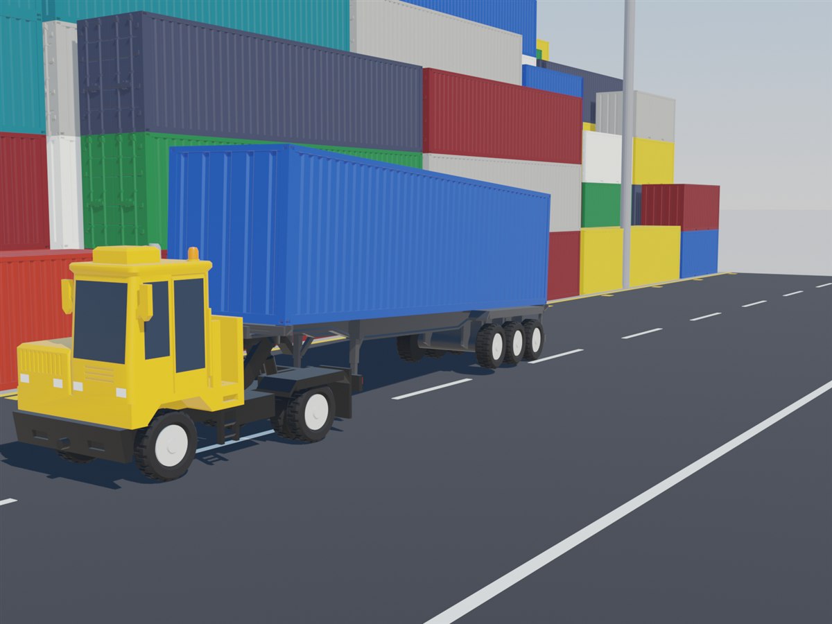 Terminal Tractor and Container Chassis N Scale 1:160 — STL Grátis ...