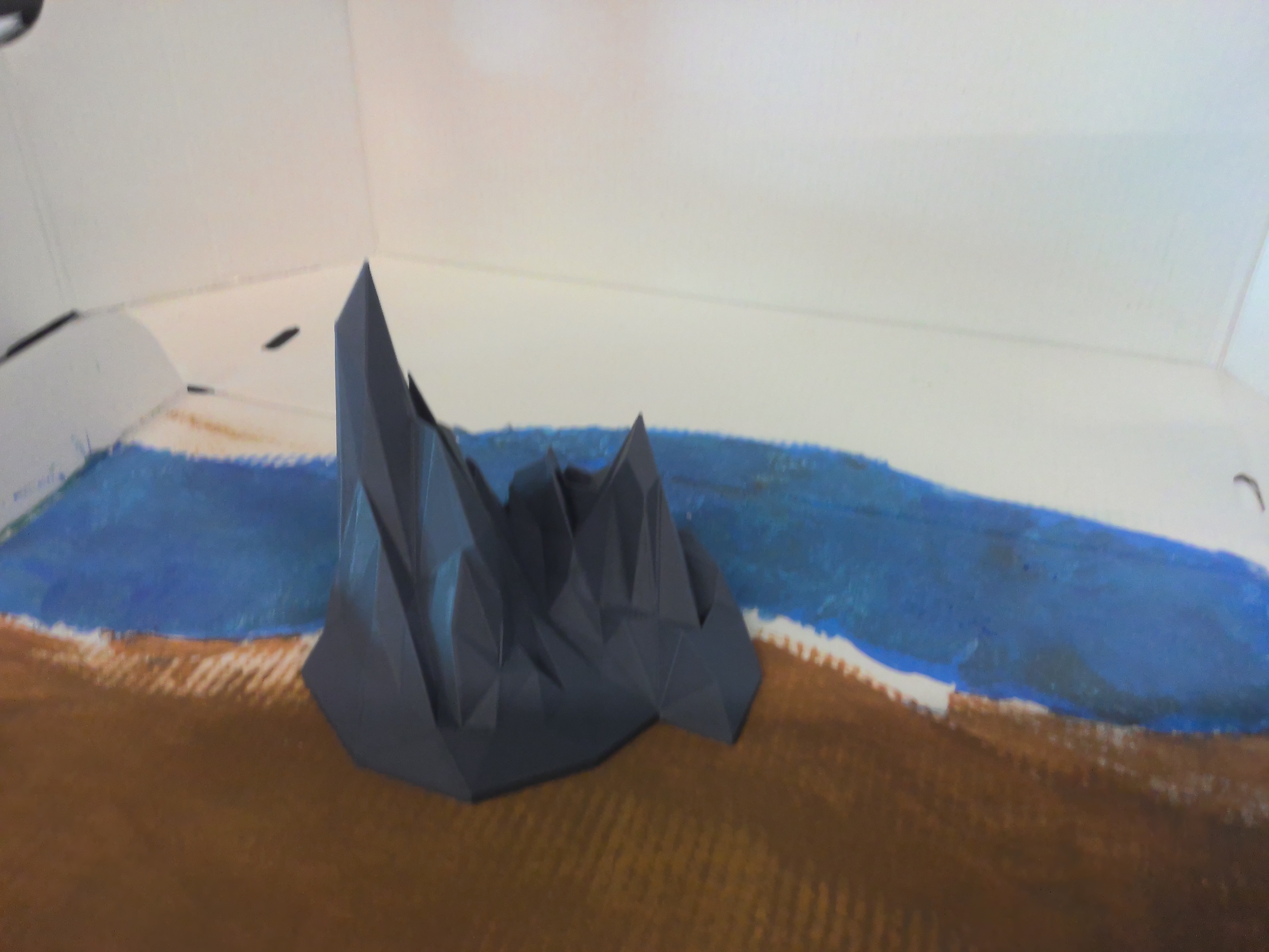 Low Poly Mountain for Diorama and Crafts