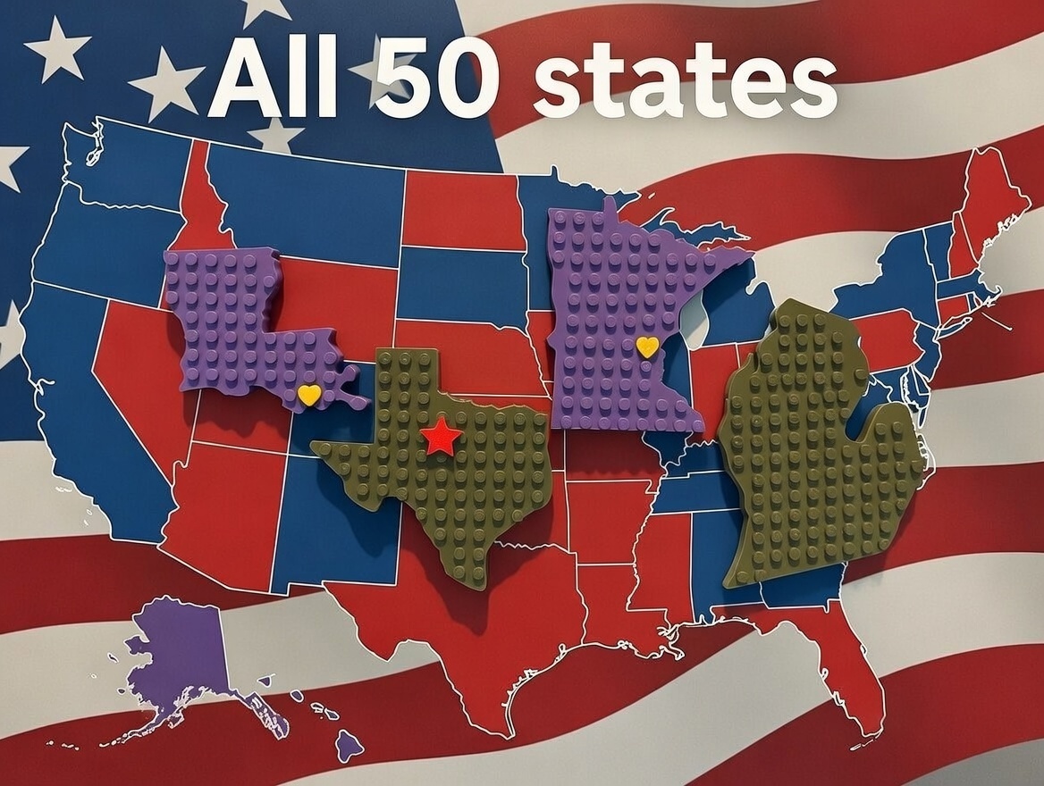 United States Brick magnets with movable heart