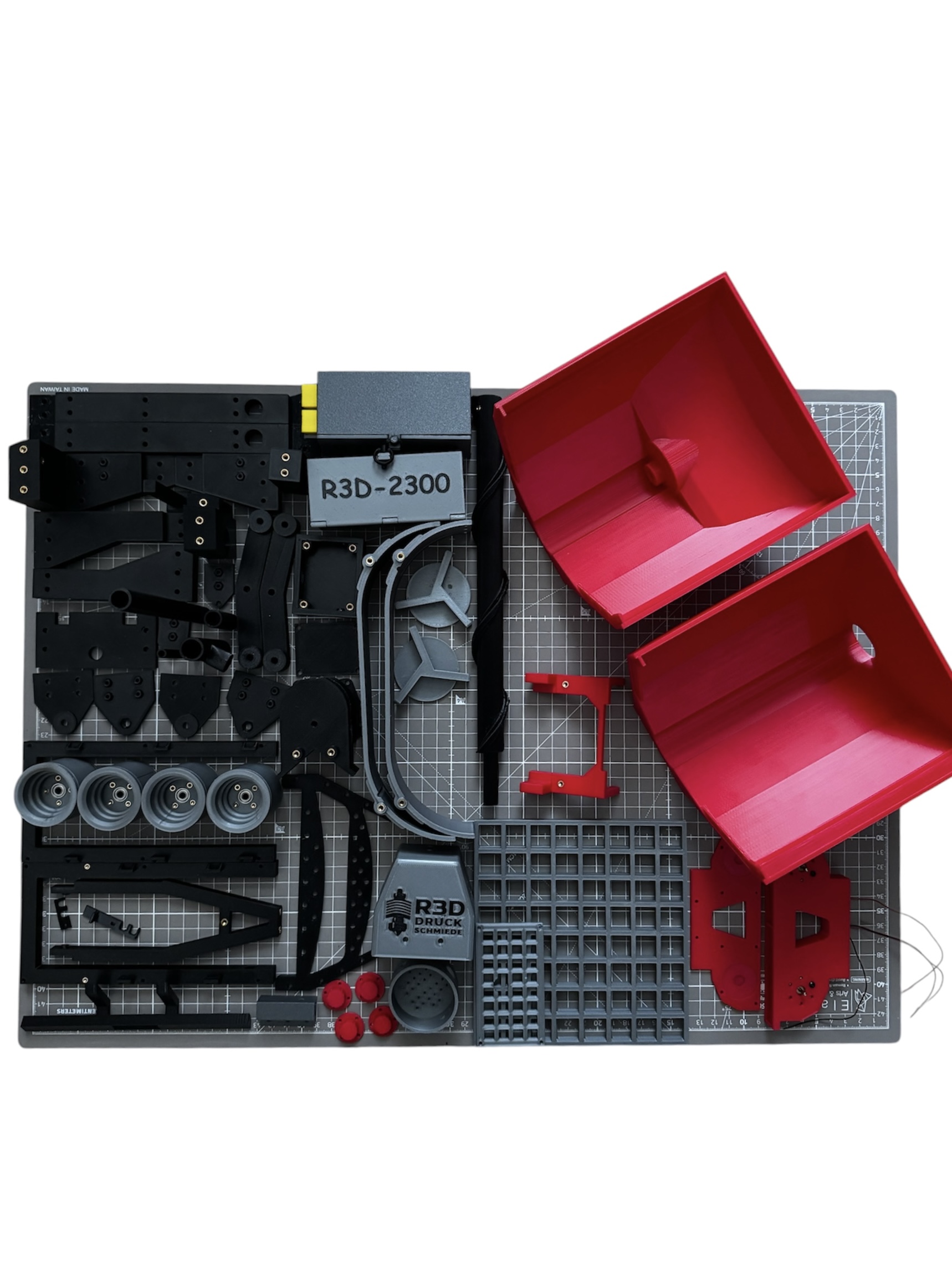 R3D-2300 RC Streuwagen 1/16, 1/14,5 – 3D Druck STL | RC Spreader Model | DIY Functional - inkl. Bauanleitung + Stückliste + 2 Varianten