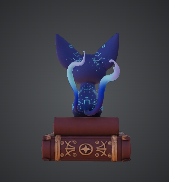 Arcane Familiar Cat on Spellbooks – Cute Magical Chibi — miniatura 3