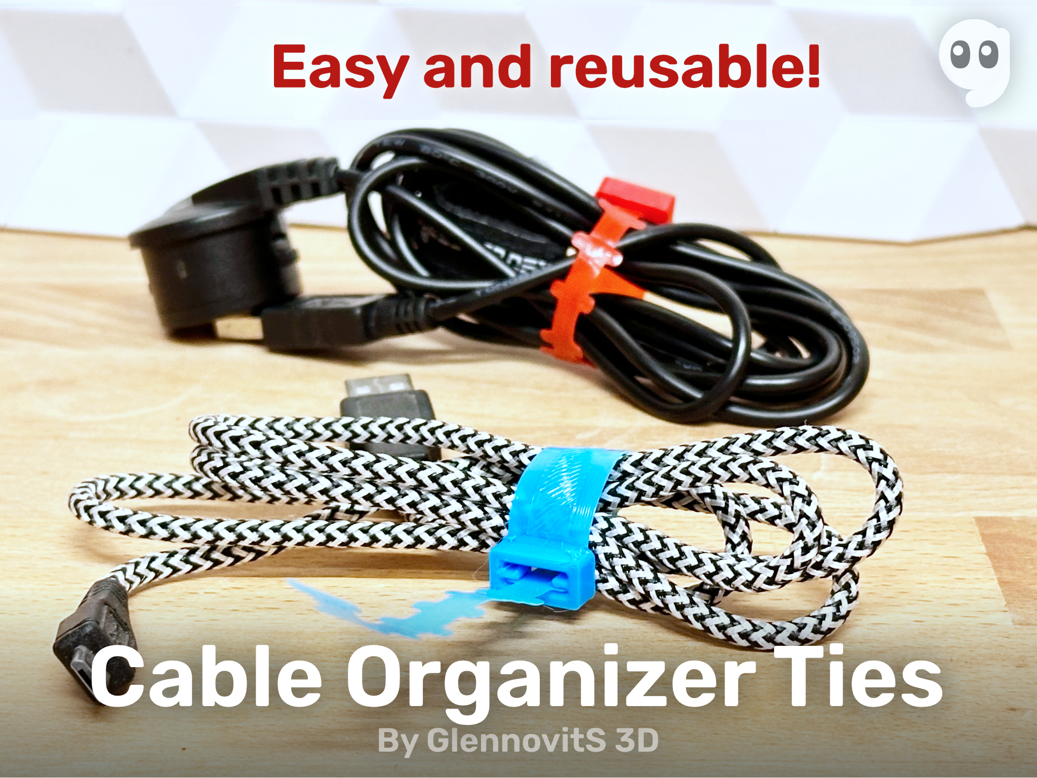 Cable Organizer Ties (Super easy - 150+ sizes!)