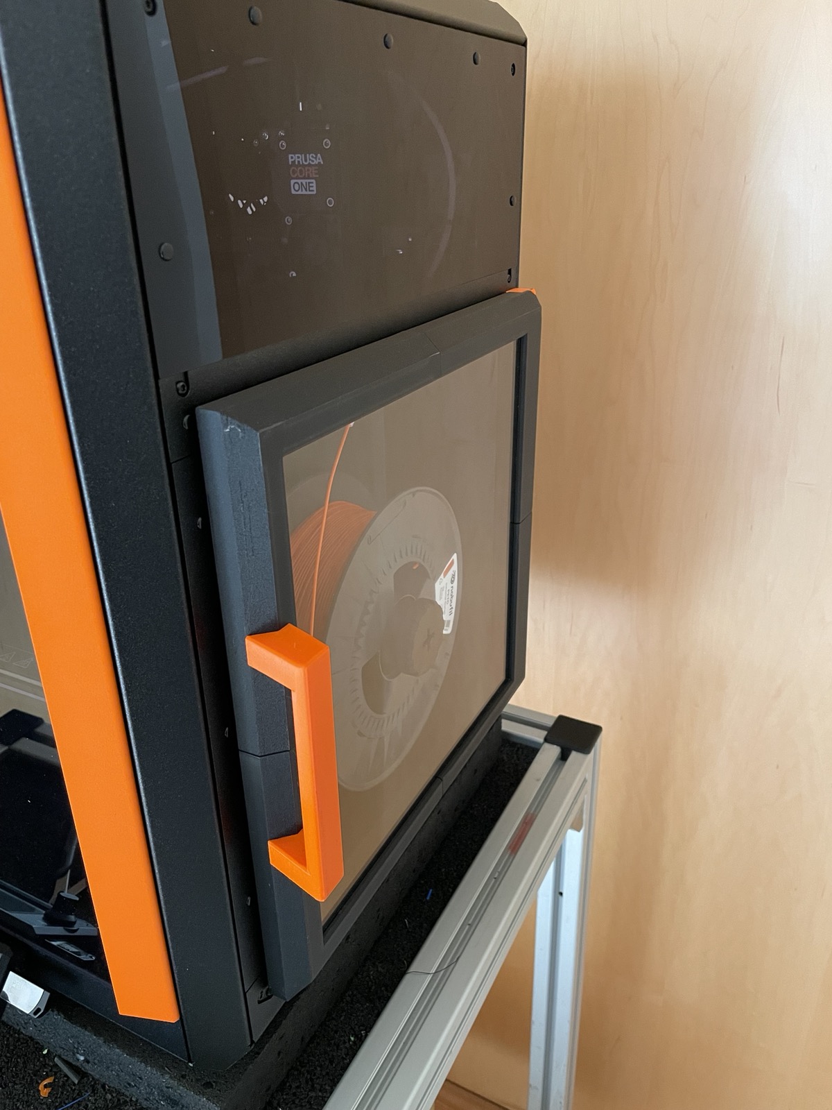 Core One Filament compartment door