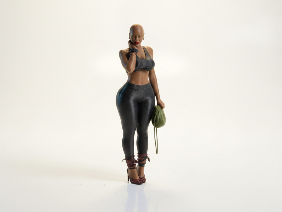 Long Braids Girl Figure Female Statue 3D Printable