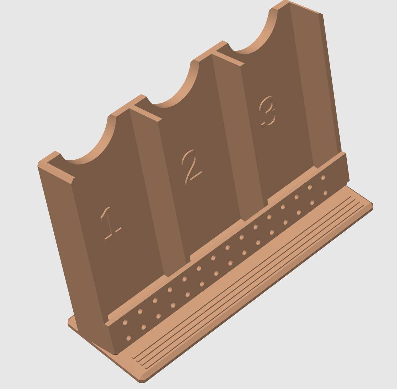 Remote Control Holder with Numbered Slots (1–3)