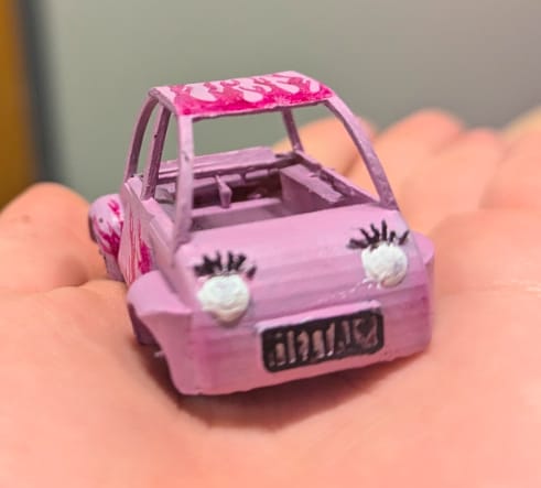 Volkswagen Beetle with lashes