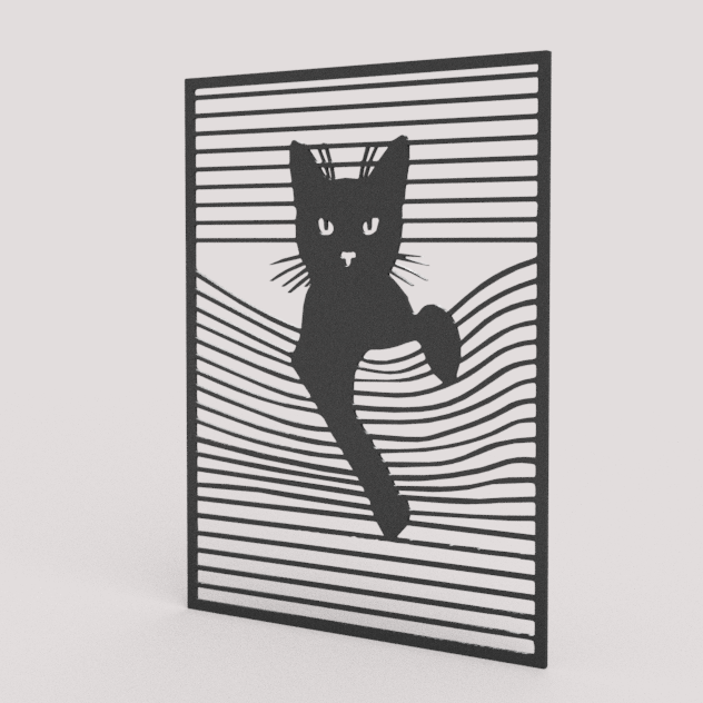 Miniatura 6 do modelo 3D Cat Shadow Wall Art