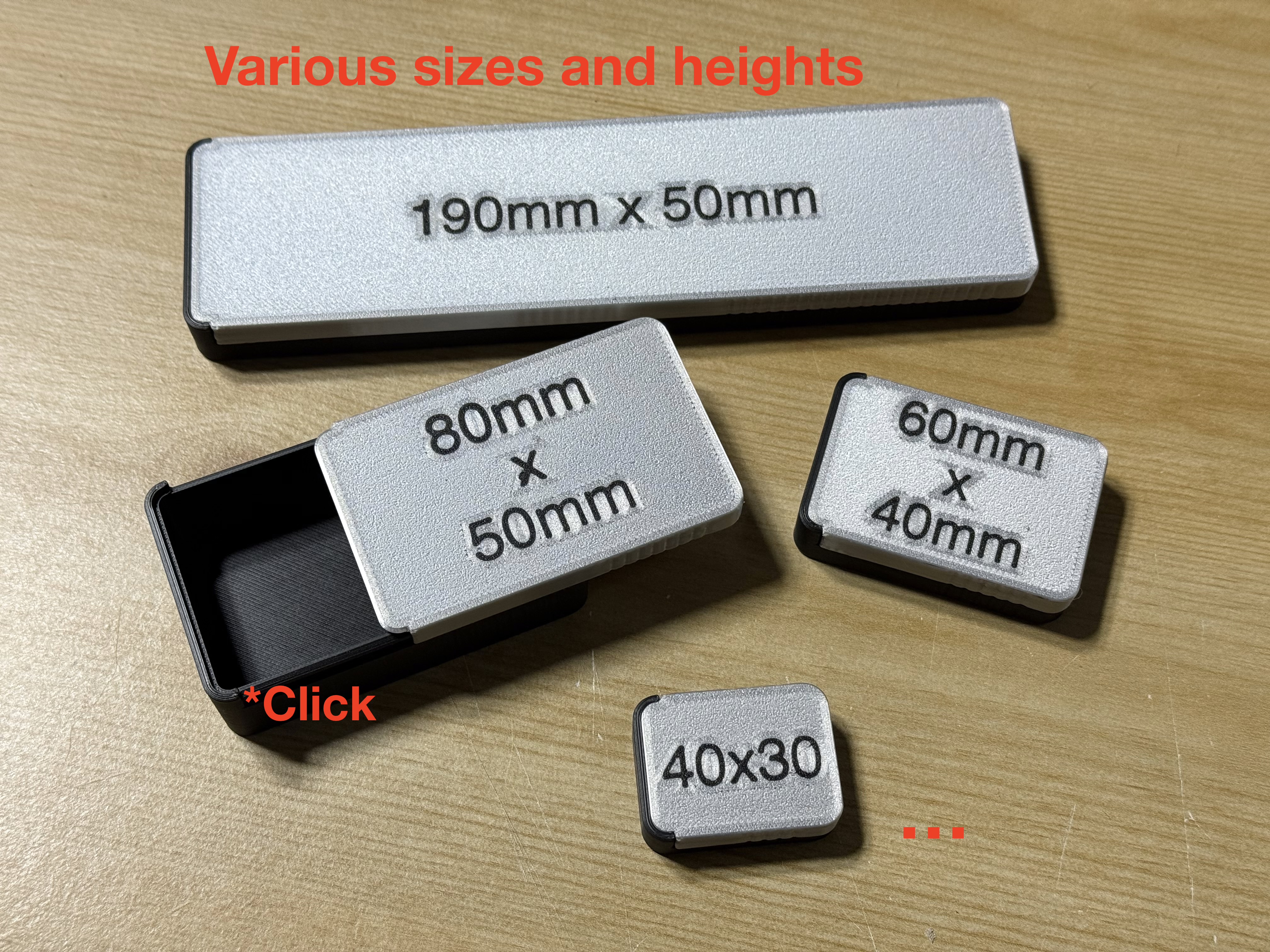 Boxes with Slide-On Lid – Easy Print Pillbox - Multiple Sizes
