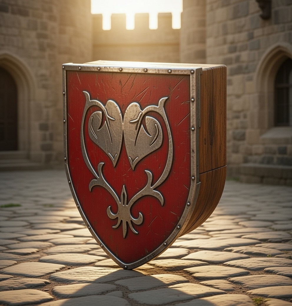 Medieval Heraldic Wall Shield – Modular Decorative Storage Box (No Supports)