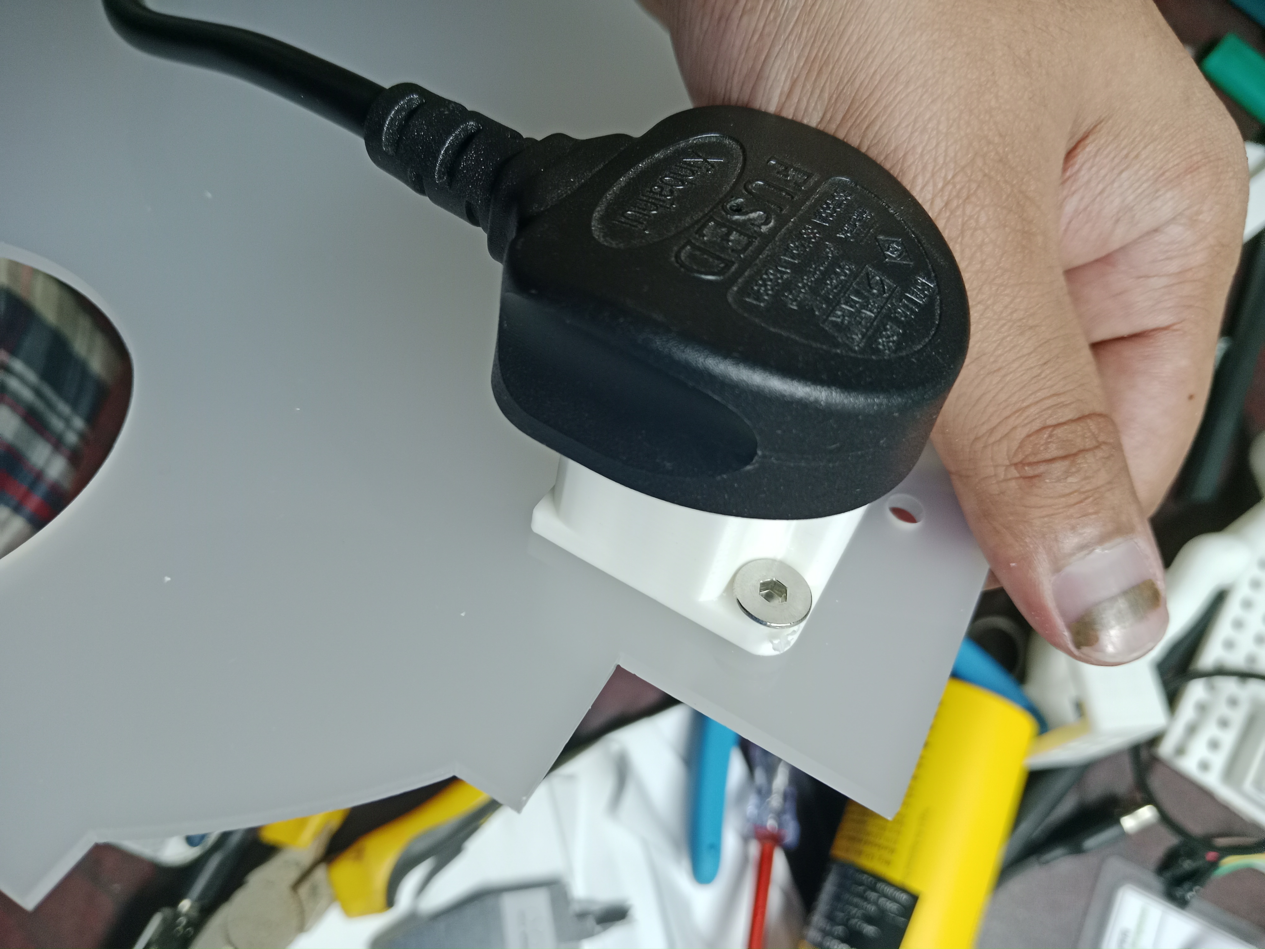 Type G Plug (UK - United Kingdom) Holder with M5 screw. 3D model