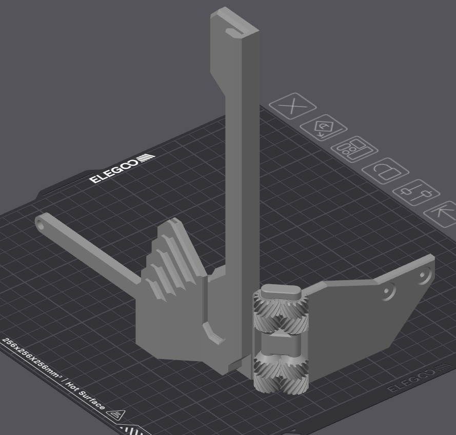 Centauri carbon geared hinge with bed holders (remix)