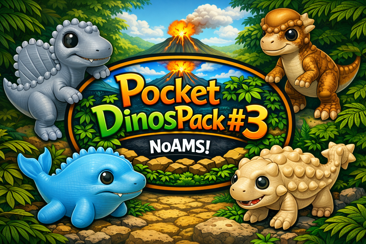 Pocket Dinos Pack #3 – CARTOON EDITION (noAMS)