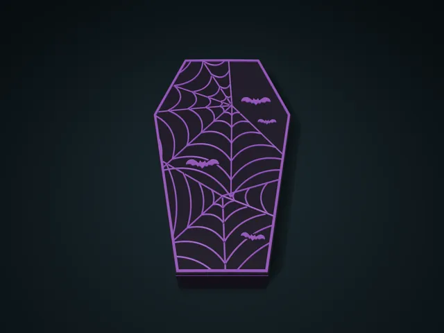 Spiderweb Coffin Jewelry Box with Arched Lid | Halloween