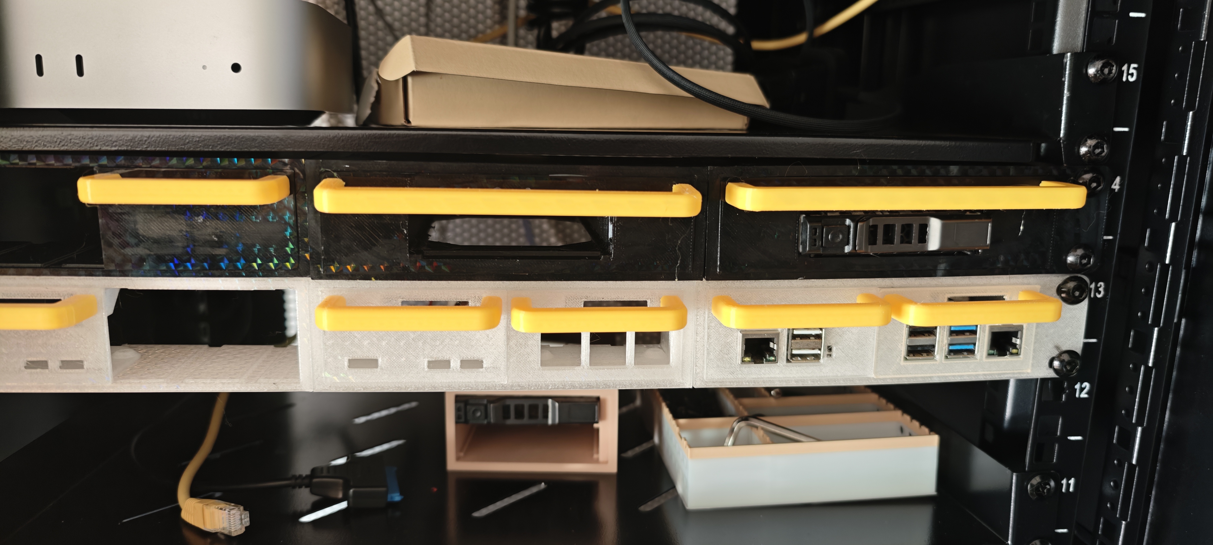long handle for 1u raspberry pi rack without heatinsert