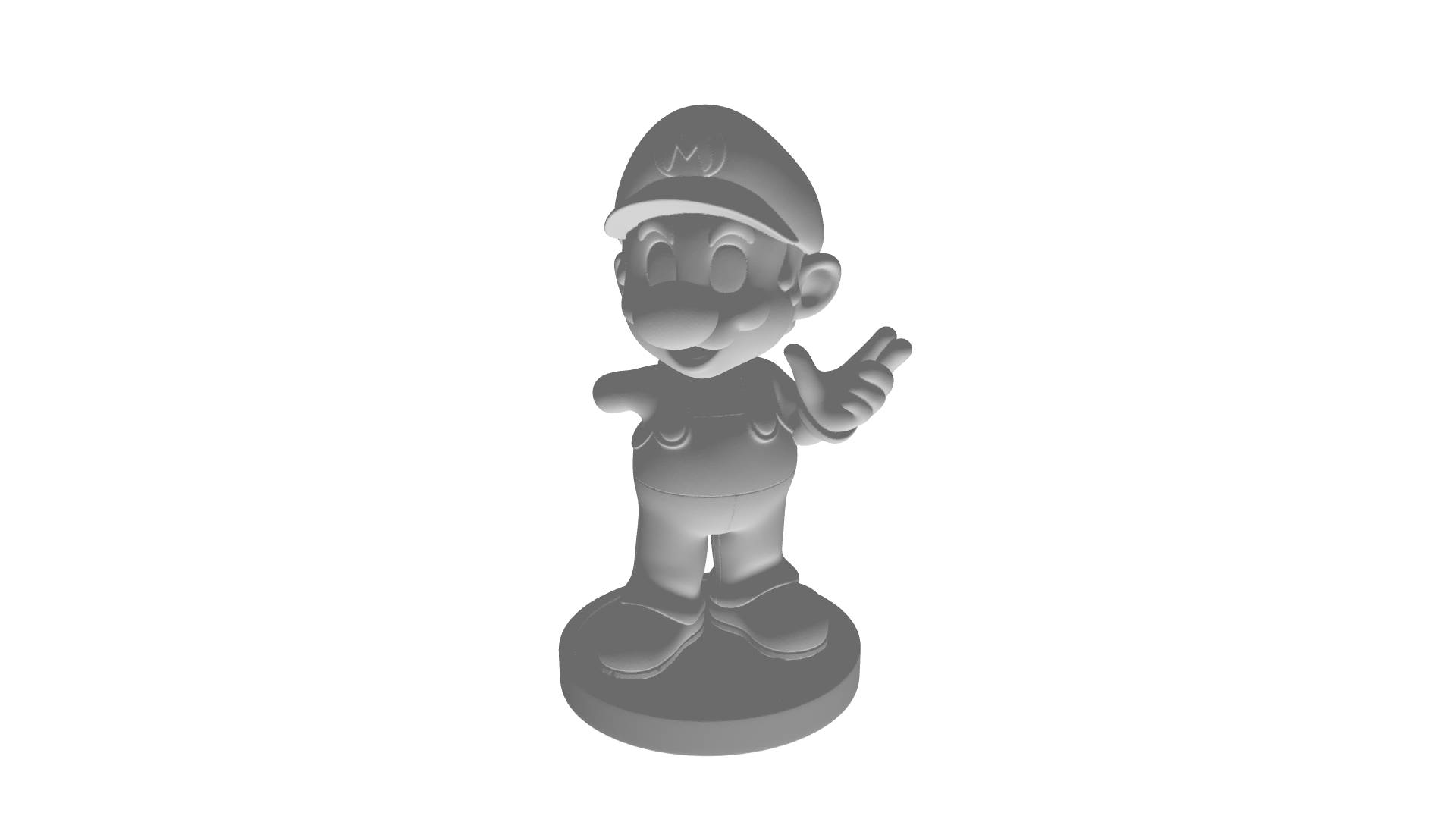 Mario with base plate 3D model by Yotamshap