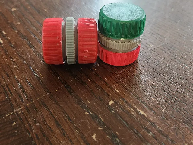 mini bottle cap container (pill box) for two bottle caps