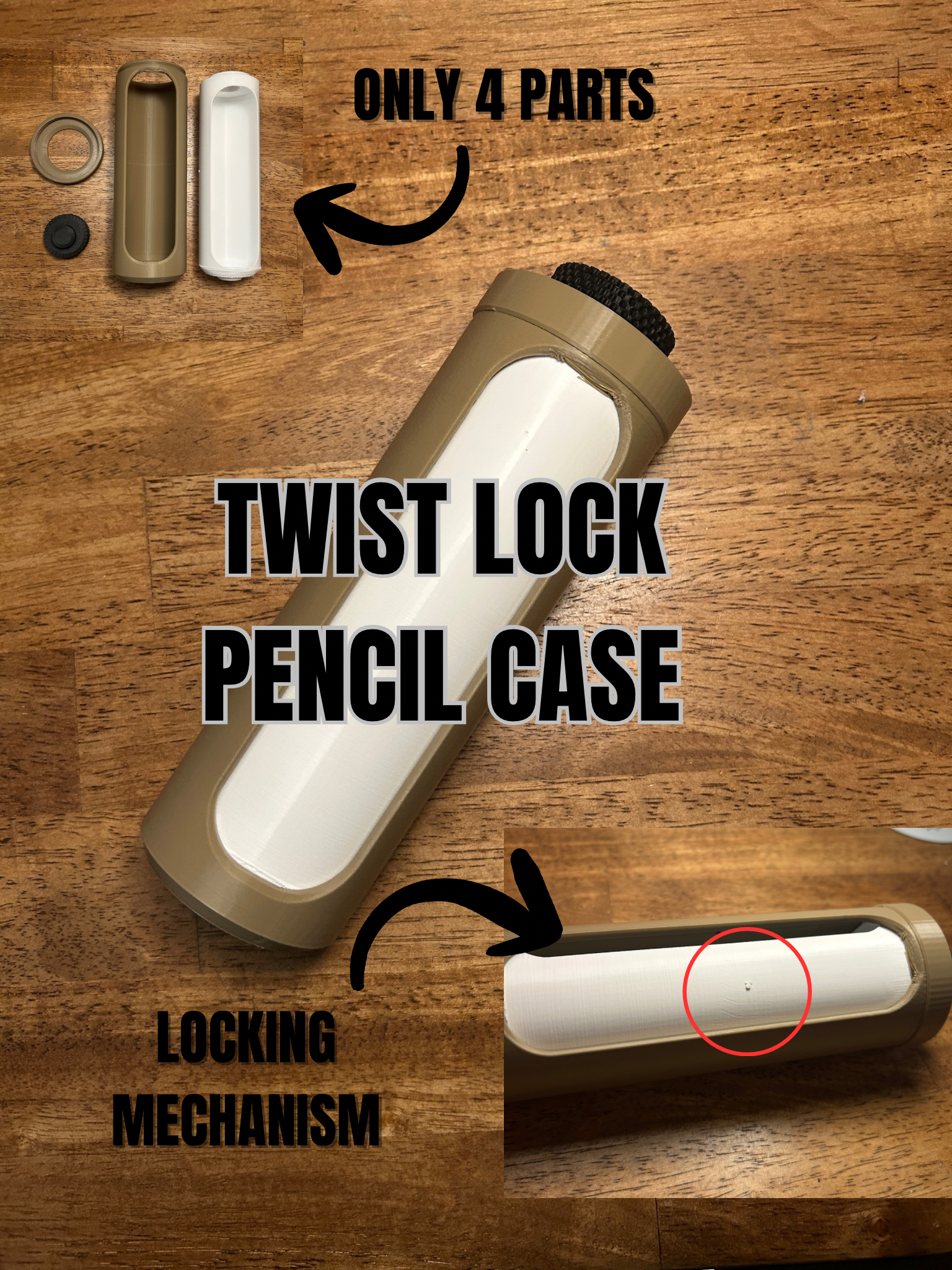 Twist Lock Pencil Case