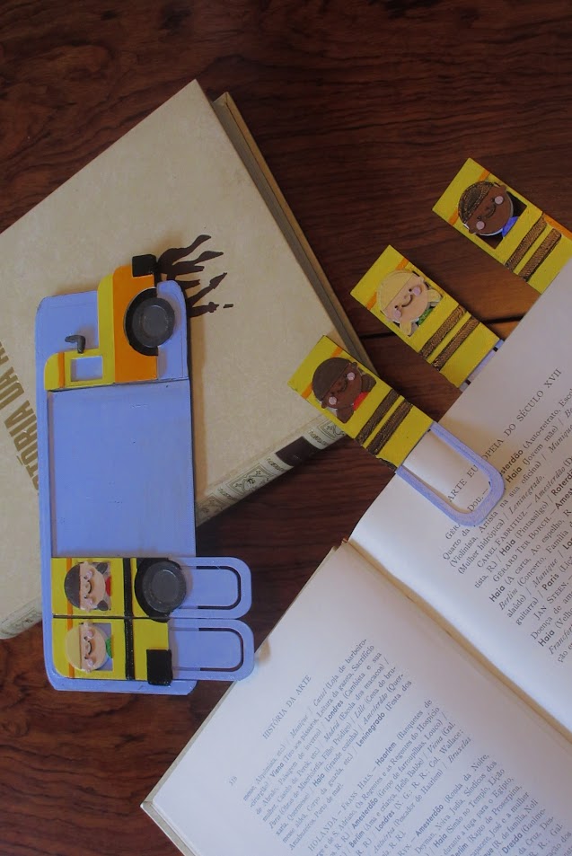 Back To School – School Bus Kids Bookmarks; Paintable Puzzle Set with Colored 3MF & Custom Case