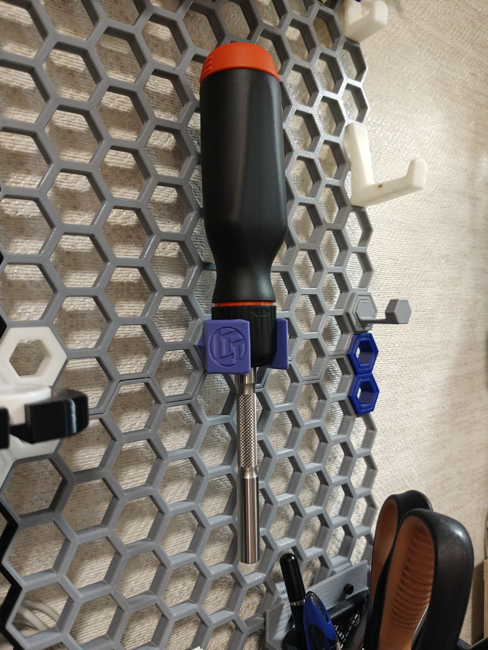 LTT screwdriver holder for Honeycomb Wall with logo