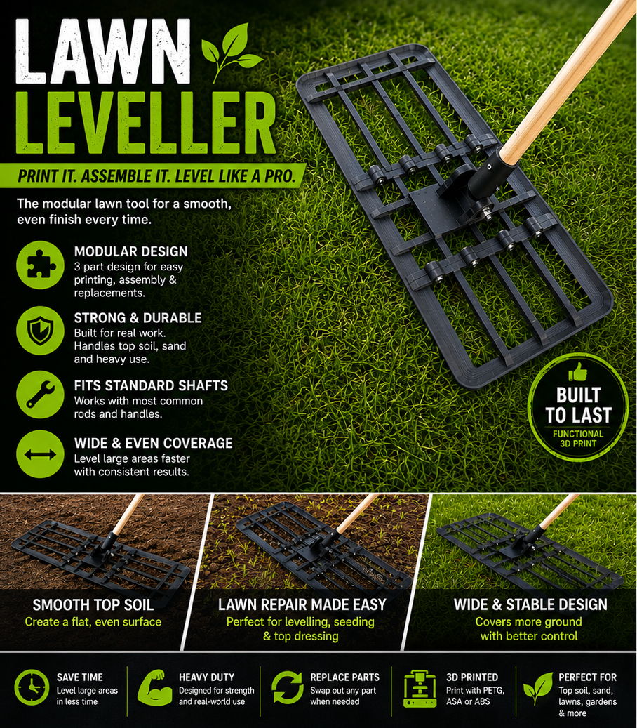 Modular Lawn Leveller for Lawn Top Dressing & Soil Smoothing