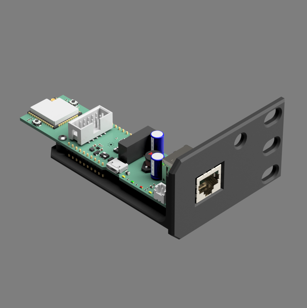 Parametric Olimex ESP32-POE-ISO-EA AV Rack Mount 1U