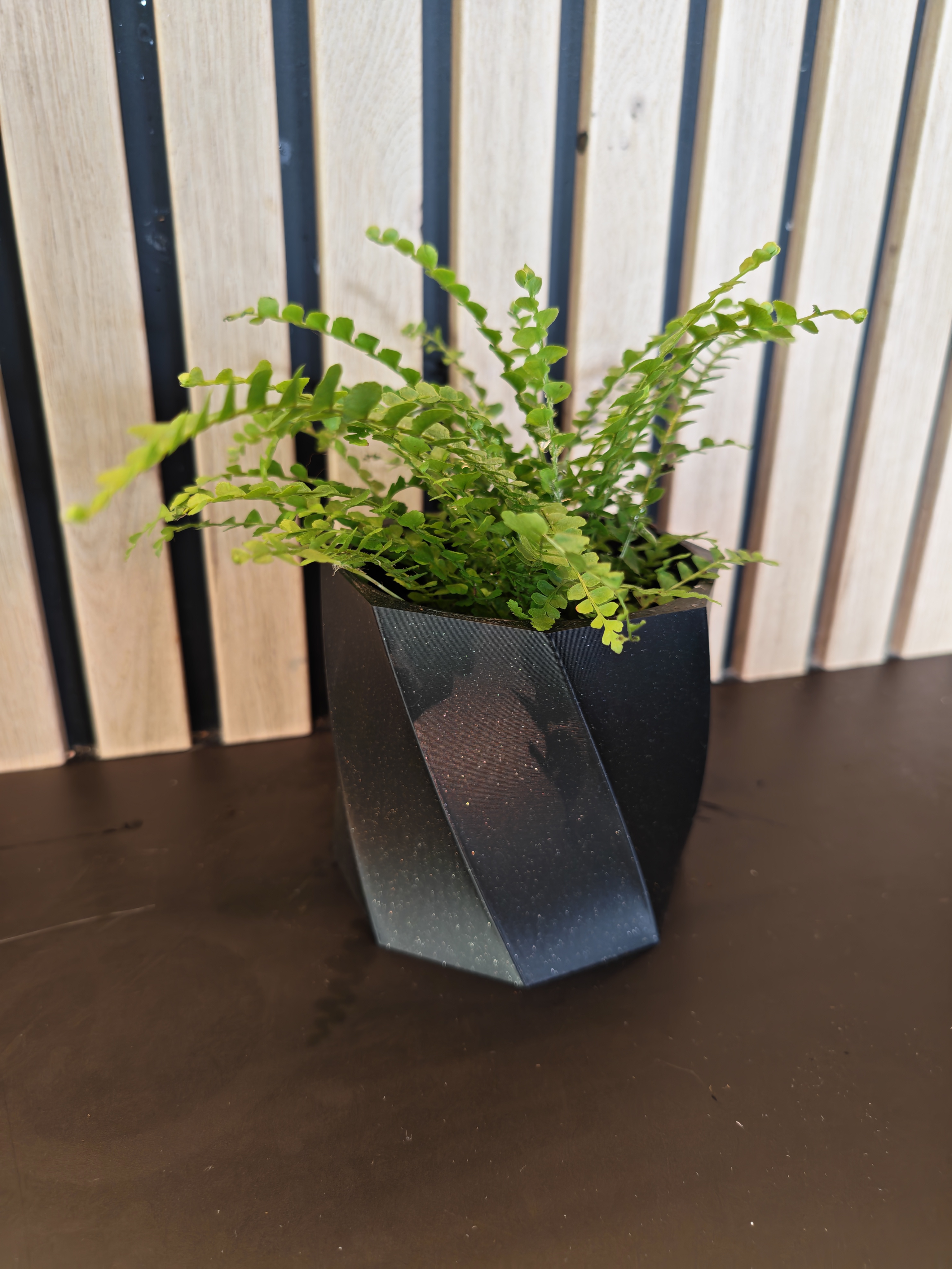 Twisted Low-Poly Planter / Geometric Pot (Smooth Inner Wall)