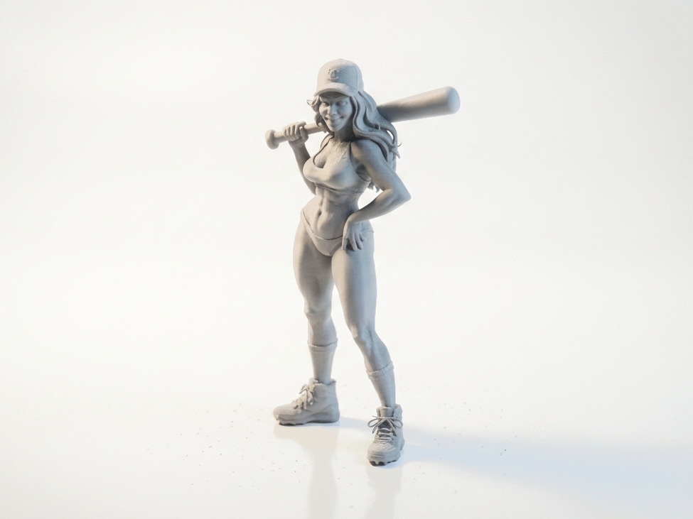 Bikini Batter Baseball Figurine Female 3D Printable