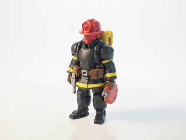 Mech Suit Fireman Action Figure Collectible 3D Printable