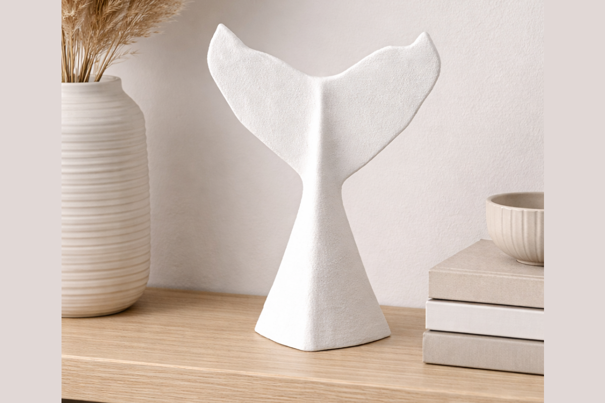 Minimalistic Whale Tail Sculpture