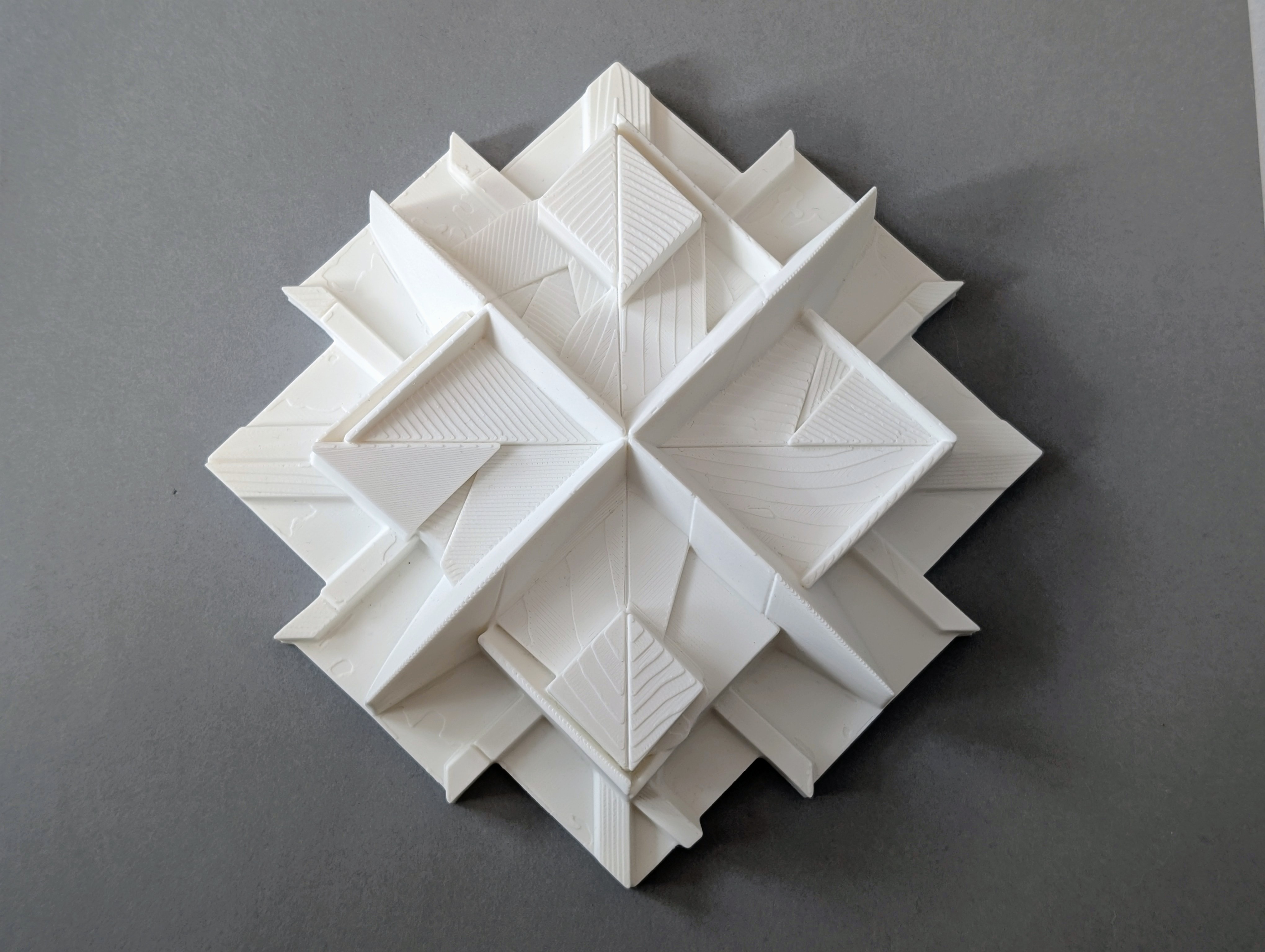 Layered Geometric Pyramid Wall Art - Diamond Panel