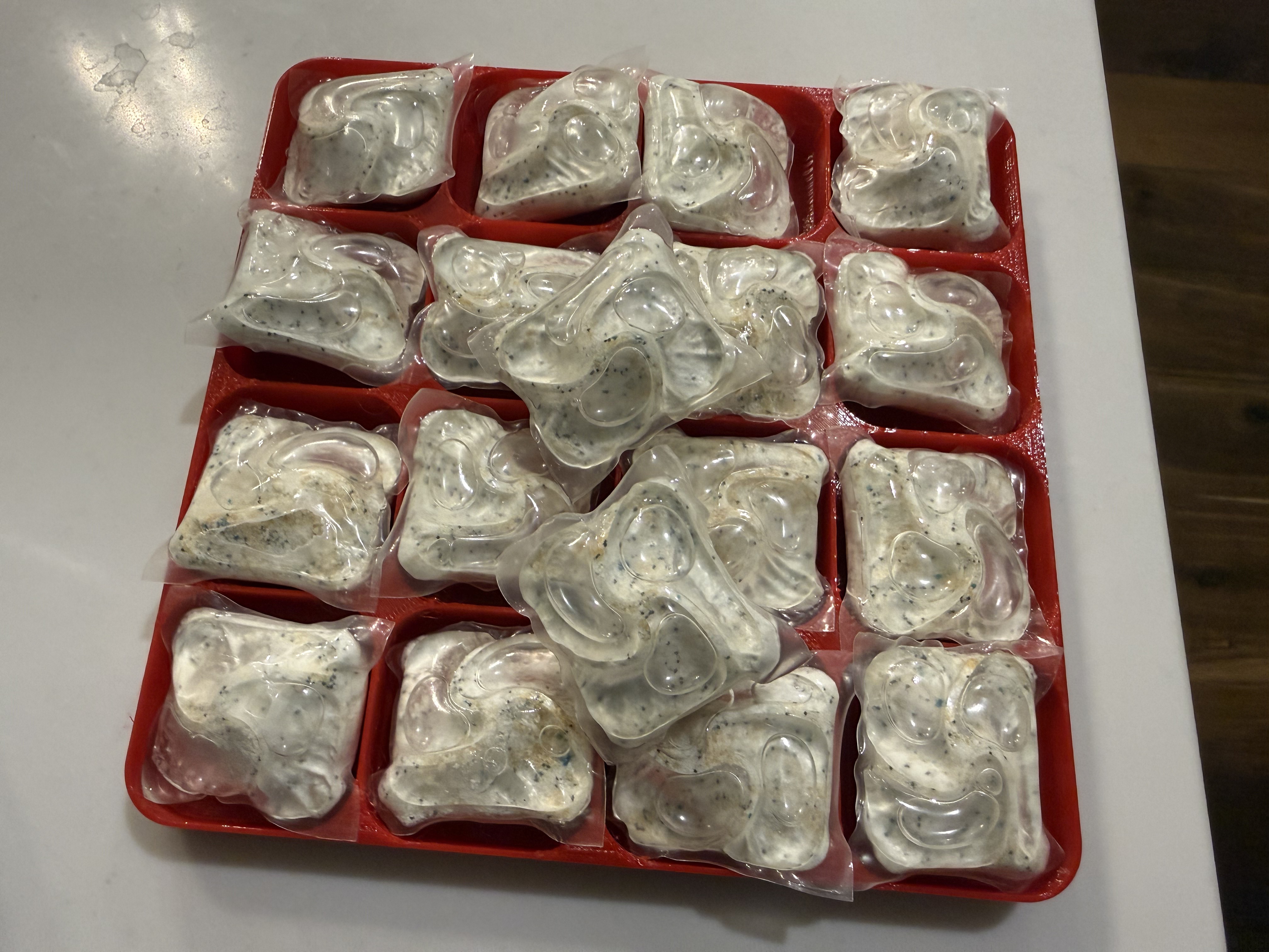 Cascade dishwasher pods storage tray