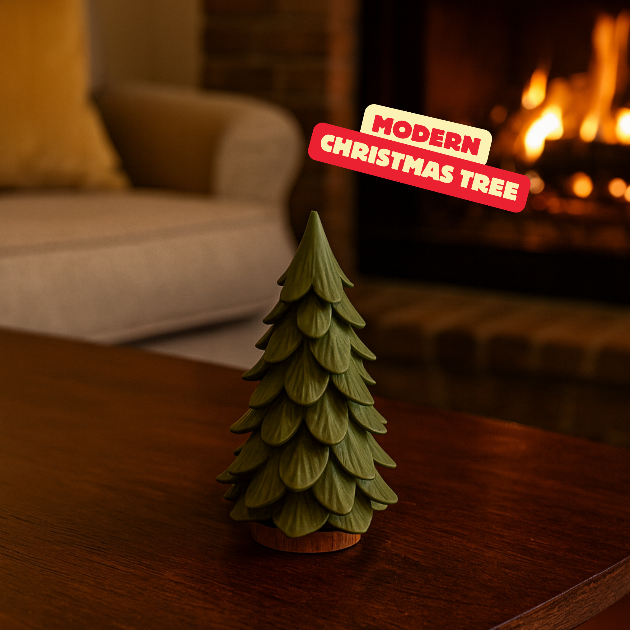 MODERN CHRISTMAS TREE / 2 PART DESIGN / NO AMS / MODERN ABSTRACT DECOR / HOMEDECOR / TABLEDECOR