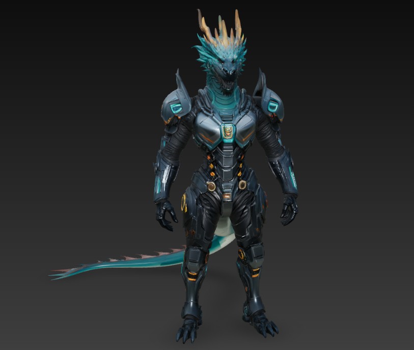 Miniatura 4 do modelo 3D cyborg dragon