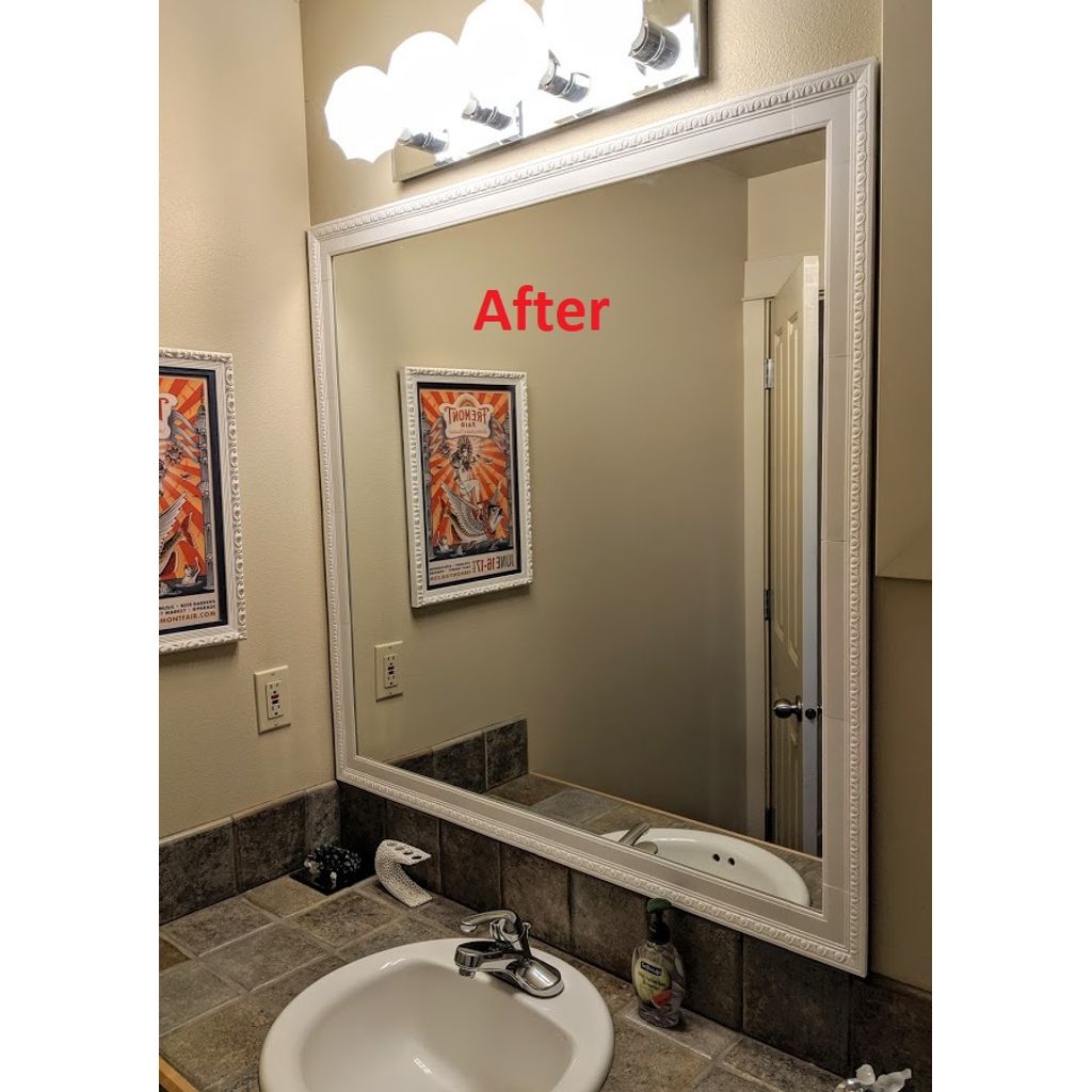 Stick-on decorative mirror frame