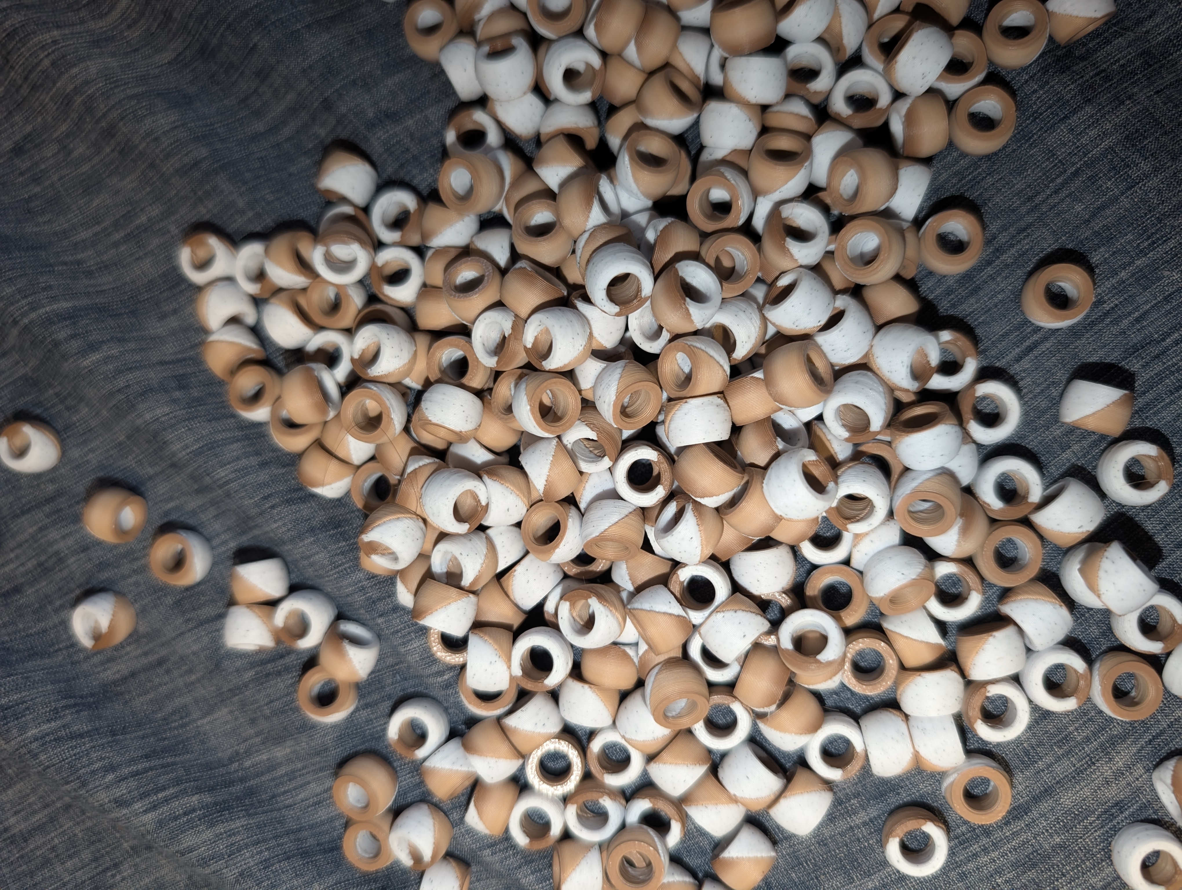 Two tone Diagonal Pony Beads 6mmx9mm