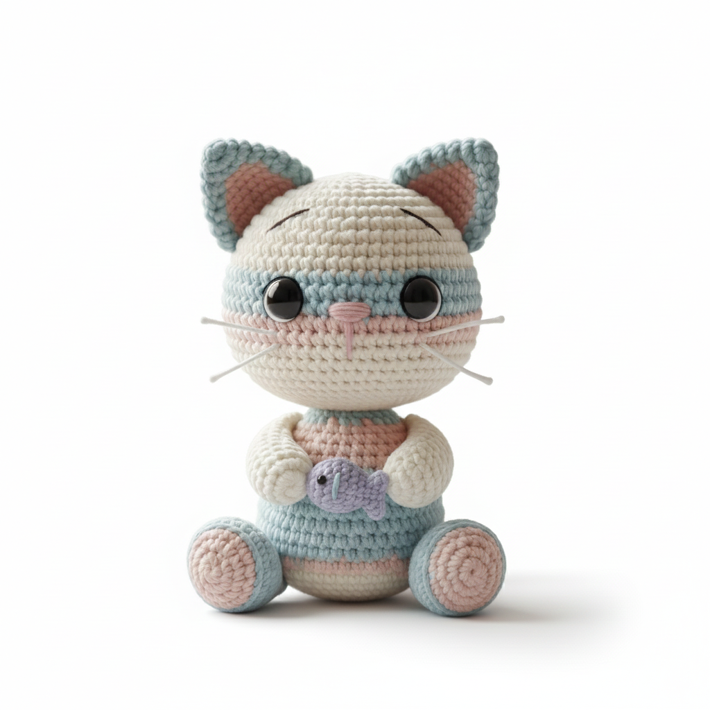 Knitted Cat - gehäkelte süße Katze