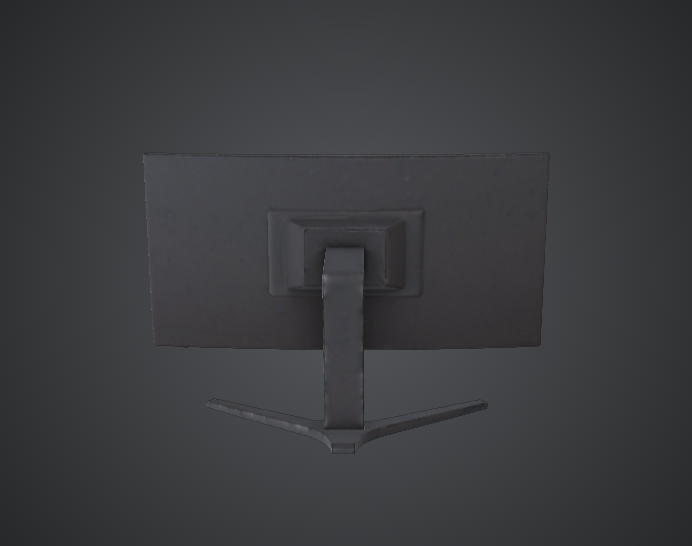 Curved Gaming Monitor 3D Printable Model – Modern PC Setup Desk Prop — thumbnail 3