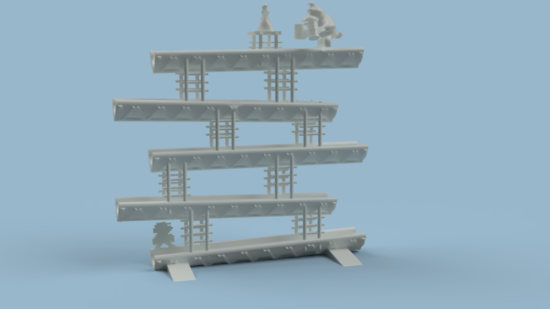 Donkey Kong inspired marble run