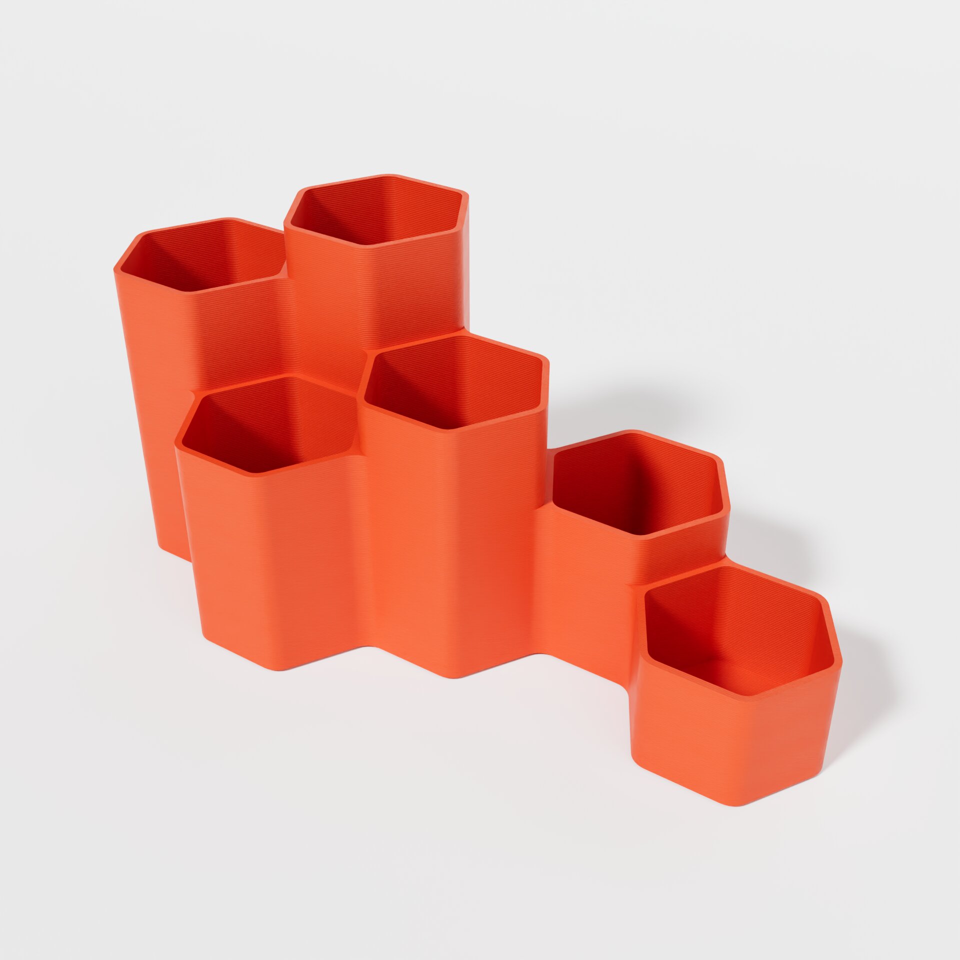 Hexagonal cascade pencil holder 09